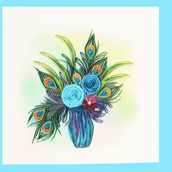 peacock flower vase