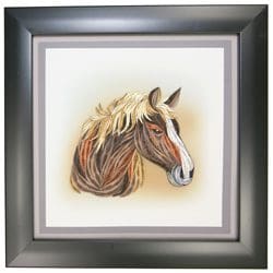 Framed horse portrait artwork
