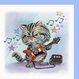 Quilled cat rocking out