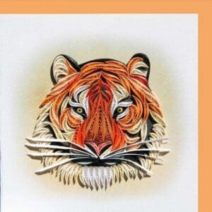 Tiger face quilling art