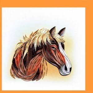 Horse crafted from colorful paper strips
