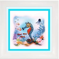 Colorful seahorse in ocean scene