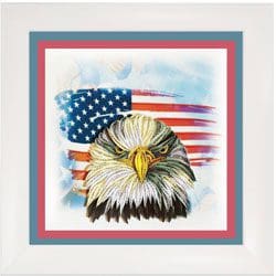Patriotic eagle art with stars and stripes