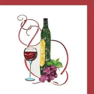 Artistic wine bottle and grapes