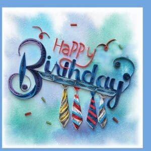 Colorful quilled Happy Birthday design