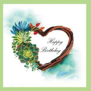 Colorful quilled paper heart design