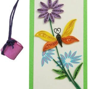 Handmade quilled paper bookmark