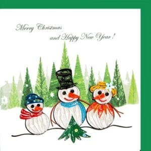 Christmas snowmen in a winter scene