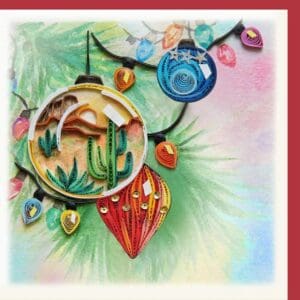 Decorative paper quilling with cacti and stars