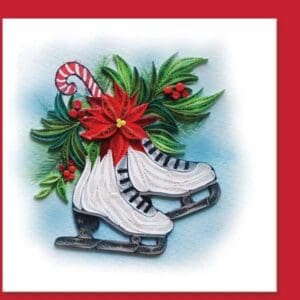 Quilled skates with Christmas decorations