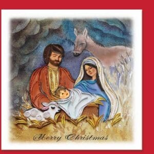 Holy family in a serene nativity scene