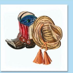 Paper art cowboy accessories