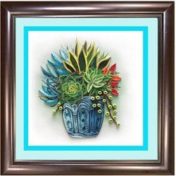 Colorful paper quilling plant design