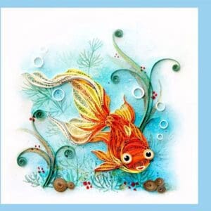 Artistic goldfish in paper quilling design