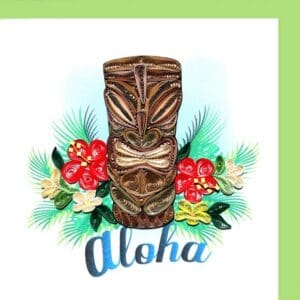 Quilling art with Aloha text