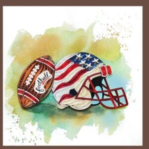 American football quilling artwork