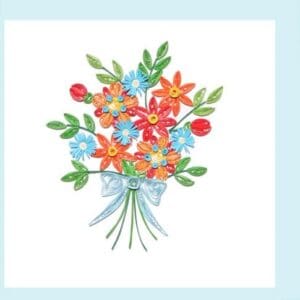 Artistic paper quilling of vibrant flowers