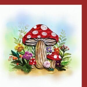 Decorative mushrooms in quilling style