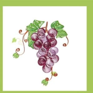 Artistic grape cluster in quilling style