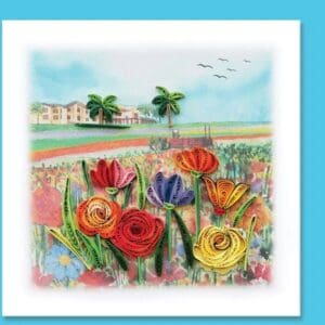 Artistic quilled floral landscape design