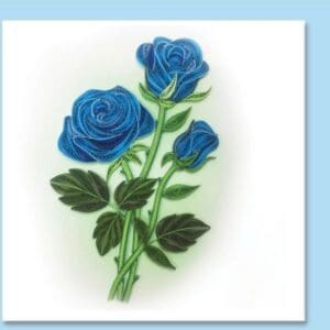 Blue paper quilled roses artwork