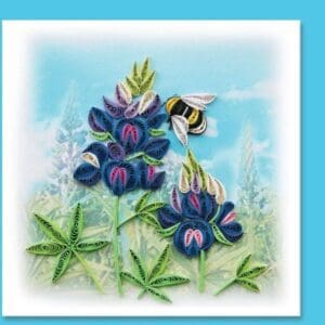 Quilled flowers and bee artwork