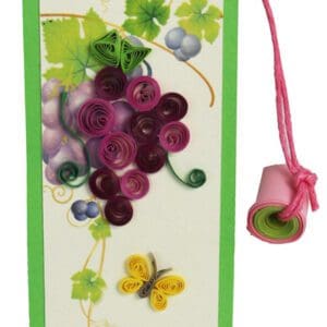 Artistic bookmark with grapes design