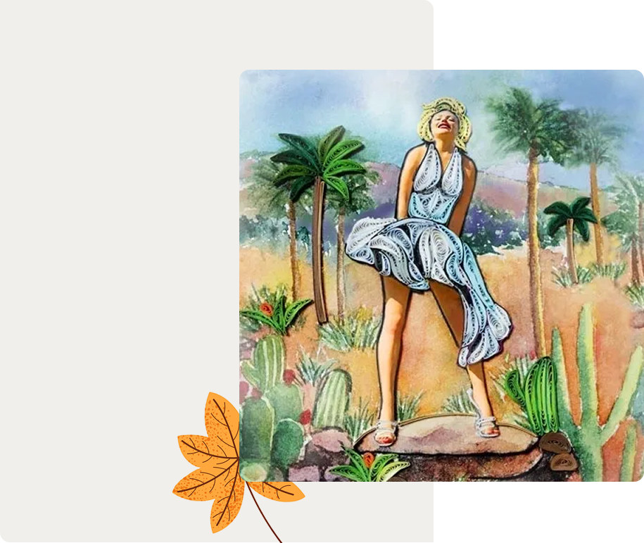Vintage style drawing with cacti