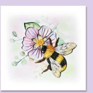 Artistic bee and blossom design