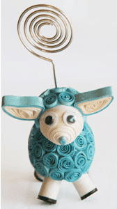 Handmade paper sheep figurine