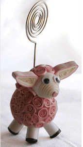 Decorative sheep with metal spiral