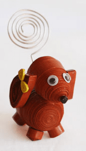Cute wooden dog with googly eyes