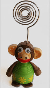 Handmade monkey craft with coiled wire