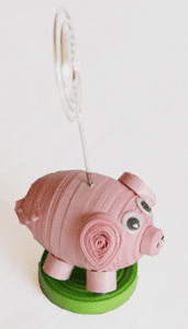 Handmade pig quilling craft decoration