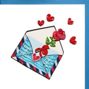 Colorful quilled love letter art