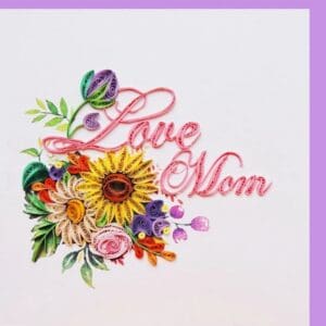 Artistic quilled flowers and leaves arrangement