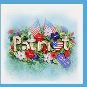 Patriotic quilling art with American flags