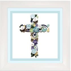 Artistic cross design with flowers