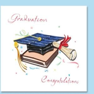 Congrats with cap and diploma