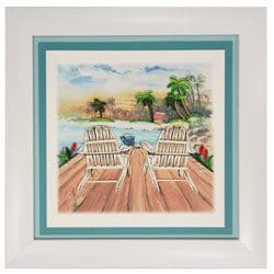 Coastal scene with palm trees