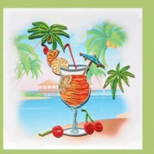 Tropical drink with paper art design