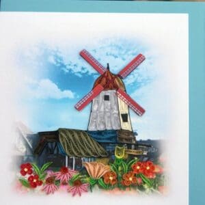 Handmade windmill and floral quilling