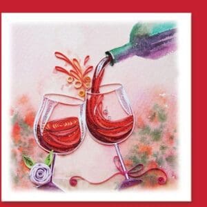Artistic quilling of wine being poured