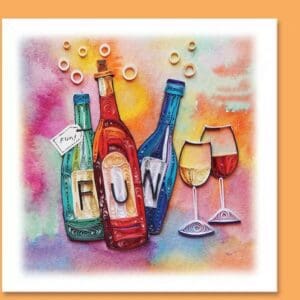 Colorful wine bottle quilling art