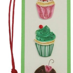 Handmade cupcake design bookmark