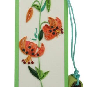 Handmade quilled paper flower bookmark