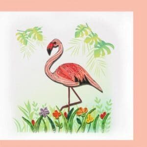 Flamingo design in vibrant quilling style