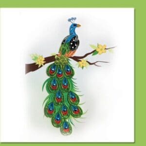 Peacock quilling art on branch