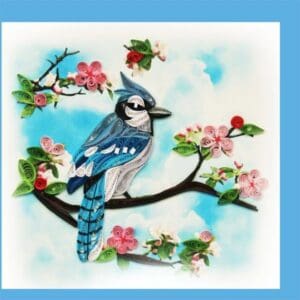 Colorful paper quilled bird design